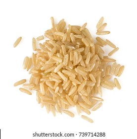 brauner Reis einzeln auf Weiß