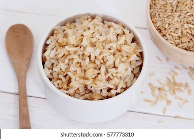 Brown Rice On White Background