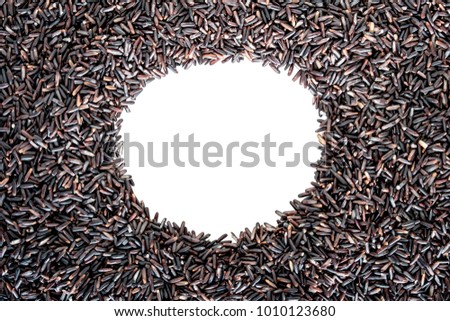 Brown rice seed is the background. Has space to enter text
