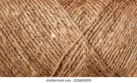 Brown rope texture pattern. Coarse threads, vintage background