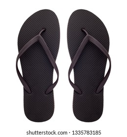 Brown Rubber Flipflops Isolated Over White Stock Photo 1335783185 ...