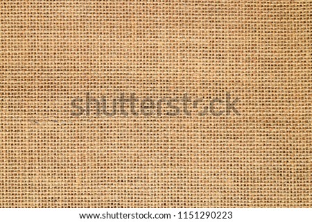 Brown sackcloth texture or background and empty space.
