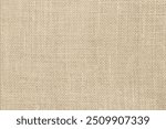 Brown sackcloth woven texture background in natural pattern. Jute hessian burlap, linen background in light beige cream color blank. Weaving canvas fiber line cotton cloth textured as organic.