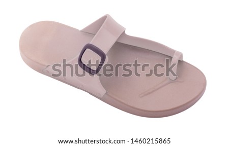 Brown sandals separately on a white background