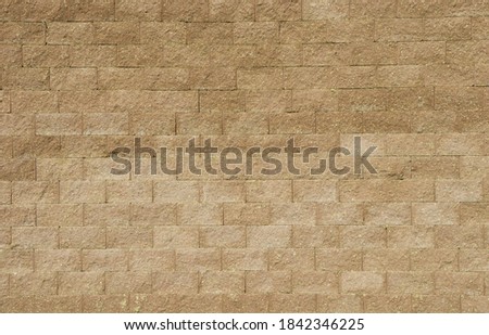 Brown Seamless Stone Block Wall Texture. Building Facade Background. Exterior Architecture Decorative House Facing