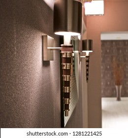 Brown Shagreen Wall Sconce