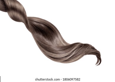 Brown shiny hair on white background, isolated - Shutterstock ID 1806097582