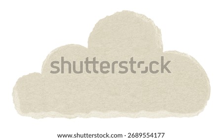 Brown simple cloud. Blank brown cut out cardboard paper cloud shape.