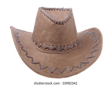 brown sombrero isolated on white background one object - Shutterstock ID 33982342