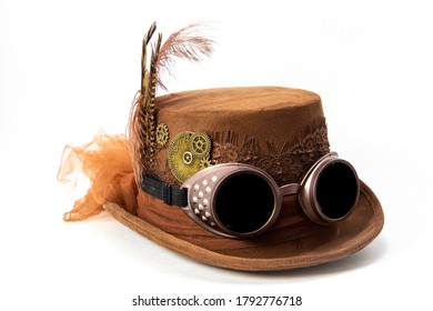 Brown Steampunk Style Top Hat