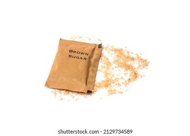 Brown Sugar Bag On White Background.