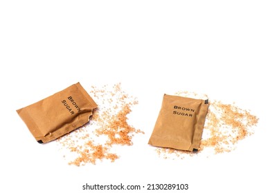 Brown Sugar Bag On White Background.