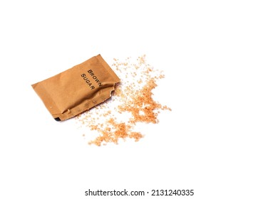 Brown Sugar Bag On White Background.