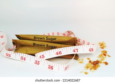 Brown Sugar Bag On White Background