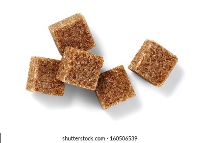 Brown Sugar Cubes Isolated