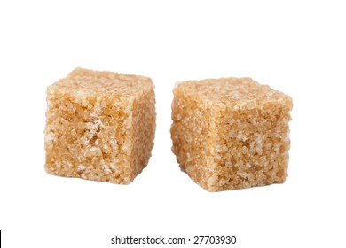 Brown Sugar Cubes Isolated