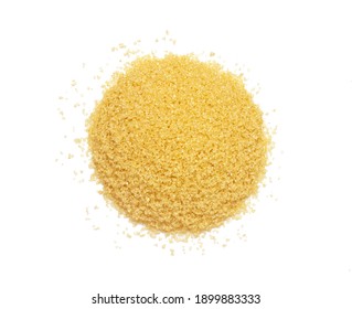 Brown Sugar  On White Background , Top View