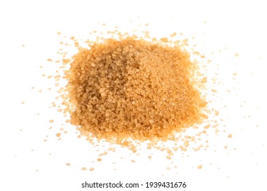 Brown Sugar On A White Background. 