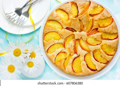 Brown Sugar Peach Slab Pie