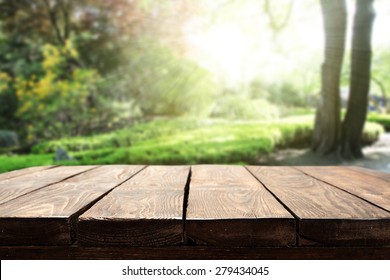 Brown Table And Park  