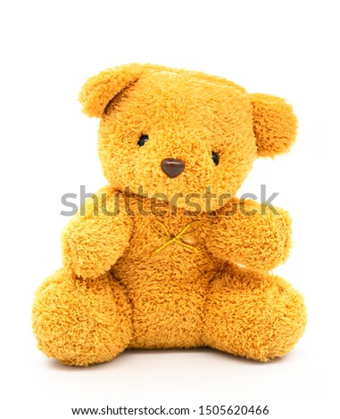 Brown teddy bear isolated on white background