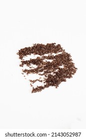 Brown Texture Scrub With Cocoa Coconut And Coffee On White Background. Spa And Home Care Concept, Beauty Procedures, Vertical Photo