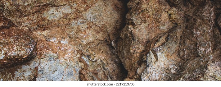 Brown Texture. Stone Background. Rock Texture. Grunge Rough Structure. Abstract Texture. Rock Surface With Cracks. Rock Pile. Paint Spots Wall. Wall Marble.