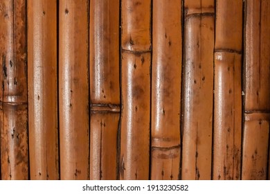 Brown tiki-style wooden background belonging to a bamboo table top, Ontario, Canada