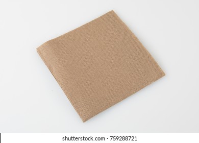 brown tissue paper on white background