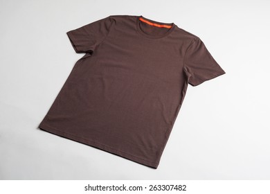 Brown Tshirt Template Ready For Your Graphic Design.