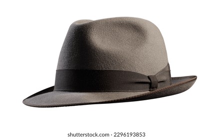 Brown Vintage hat isolated on white background