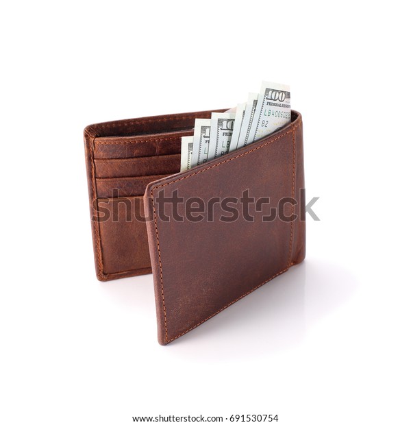 Brown Wallet Money Isolated On White Stock Photo 691530754 | Shutterstock