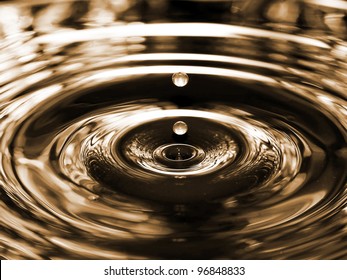 Brown Water Drop Closeup