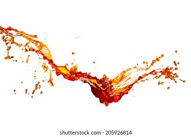 Brown Water Splash On A White Background.