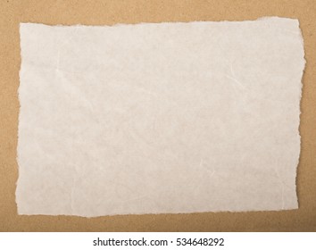 Brown White Kraft Paper Texture. Torn Edges Paper