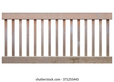 Brown Wood Fence Isolated On White Background

