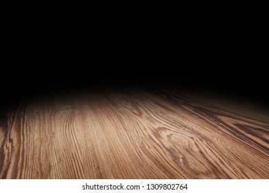 Brown Wood Floor Texture Perspective Background For Display Or Montage Of Product,Mock Up Template For Your Design.