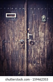 A Brown Wood Old Door 