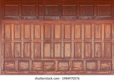 Brown Wooden House Wall, Thai Style House Pattern 