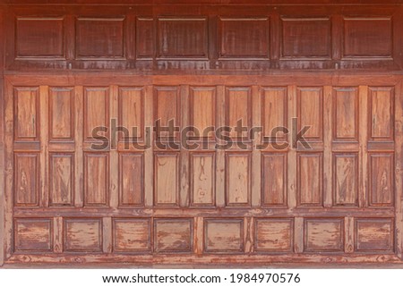 Brown wooden house wall, Thai style house pattern 