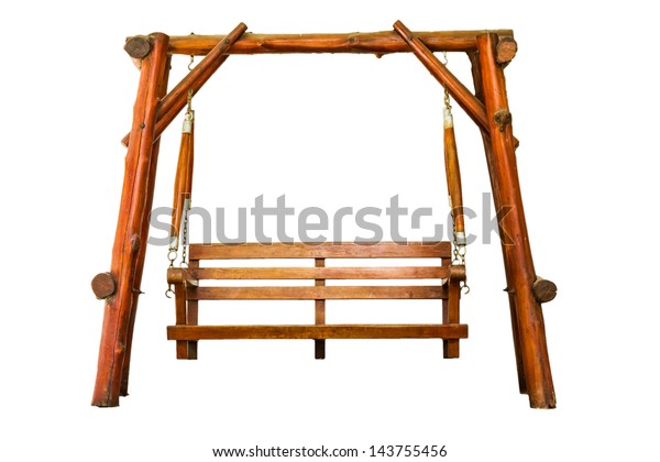 Brown Wooden Swing On White Background Stock Photo 143755456 | Shutterstock