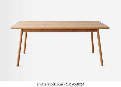 Brown wooden table on white background