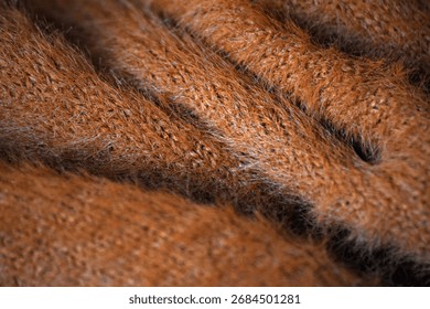 Brown Wool Macro with Fine Texture.