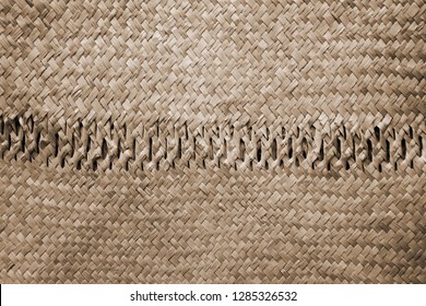 Brown Woven Flax Kite Bag Texture Close Up