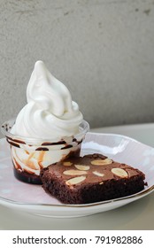 Brownie With Ice Cream Soft Serve