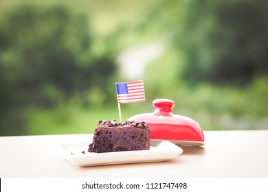 Brownie with USA flag  - Powered by Shutterstock