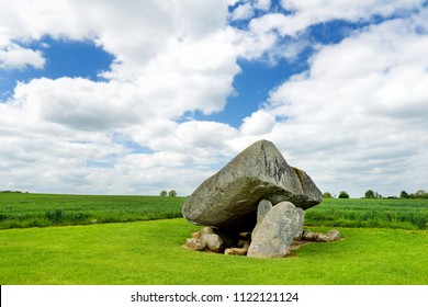 The Brownshill Dolmen, officially known as Kernanstown Cromlech, a magnificent megalithic granite capstone, weighing about 103 tonnes, located in County Carlow, Ireland.