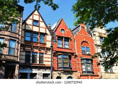 Brownstone House In Row In Mount Morris Park Historic District, Harlem, New York City