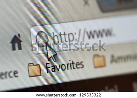 Browser: macro shot of www and cursor