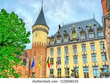 Bruges, Belgium - April 30, 2018: View Of Hotel Dukes Palace, Former Residence Of The County Of Flanders And The Duchy Of Burgundy